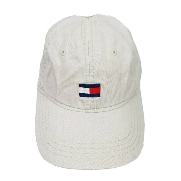 VTG Tommy Hilfiger Hat Strapback Dad Cap Spell Out - Picture 1 of 8